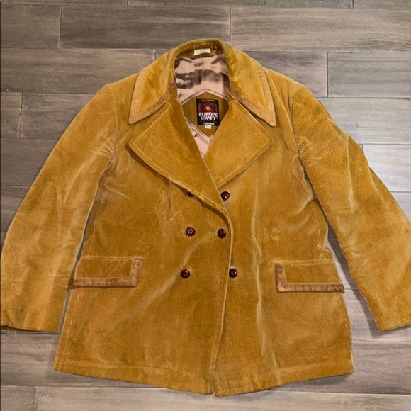 Europe Craft Other - 1970’s Vintage Europe Craft Caramel Brown Corduroy Pea Coat